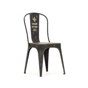 Zentique Christelle Iron Chair — Slim Industrial Seating, Durable Solid Iron Frame, Compact Design for Small Spaces PC023