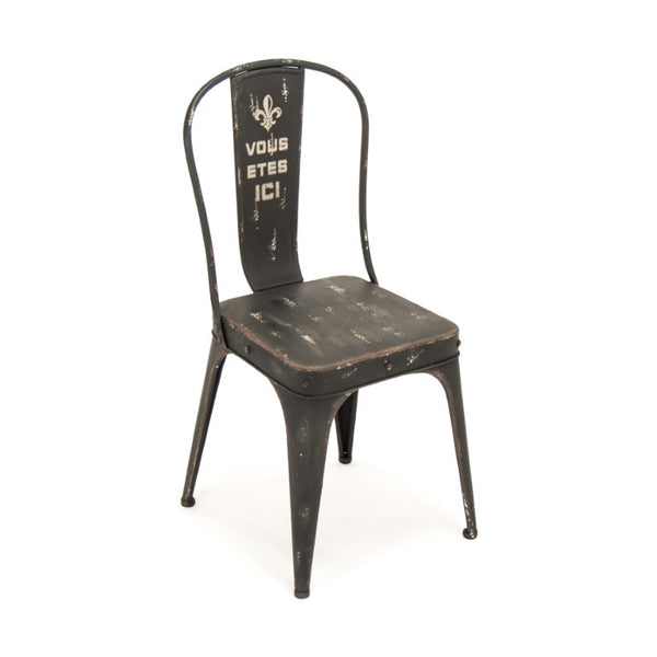 Zentique Christelle Iron Chair — Slim Industrial Seating, Durable Solid Iron Frame, Compact Design for Small Spaces PC023