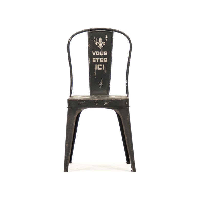 Zentique Christelle Iron Chair — Slim Industrial Seating, Durable Solid Iron Frame, Compact Design for Small Spaces PC023