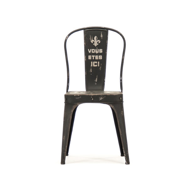 Zentique Christelle Iron Chair — Slim Industrial Seating, Durable Solid Iron Frame, Compact Design for Small Spaces PC023