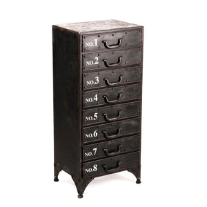 Zentique Andre Iron Cabinet — Compact Industrial Storage W16xH36xD11.5, Powder-Coated Durable Shelves PC026