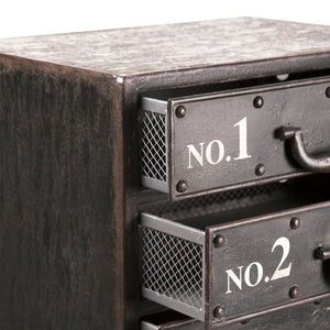 Zentique Andre Iron Cabinet — Compact Industrial Storage W16xH36xD11.5, Powder-Coated Durable Shelves PC026