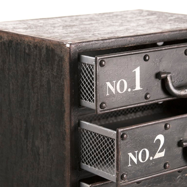 Zentique Andre Iron Cabinet — Compact Industrial Storage W16xH36xD11.5, Powder-Coated Durable Shelves PC026