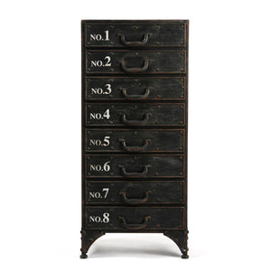 Zentique Andre Iron Cabinet — Compact Industrial Storage W16xH36xD11.5, Powder-Coated Durable Shelves PC026