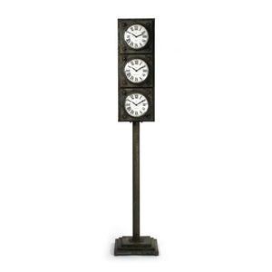 Zentique Iron Industrial Wall Clock with Matte Textured Finish, Minimalist Face and Durable Solid Iron Craftsmanship W14 x H74 x D14 PC028