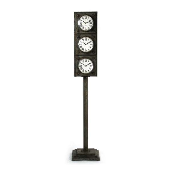 Zentique Iron Industrial Wall Clock with Matte Textured Finish, Minimalist Face and Durable Solid Iron Craftsmanship W14 x H74 x D14 PC028