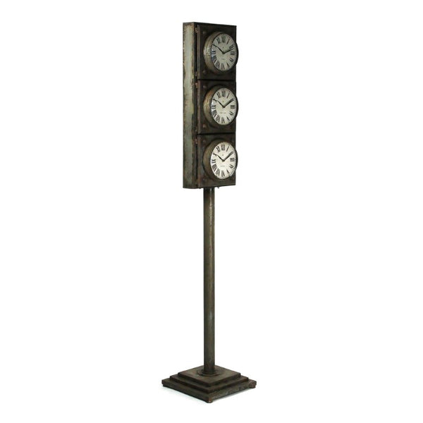 Zentique Iron Industrial Wall Clock with Matte Textured Finish, Minimalist Face and Durable Solid Iron Craftsmanship W14 x H74 x D14 PC028