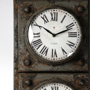 Zentique Iron Industrial Wall Clock with Matte Textured Finish, Minimalist Face and Durable Solid Iron Craftsmanship W14 x H74 x D14 PC028