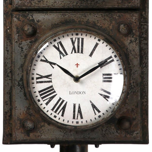 Zentique Iron Industrial Wall Clock with Matte Textured Finish, Minimalist Face and Durable Solid Iron Craftsmanship W14 x H74 x D14 PC028