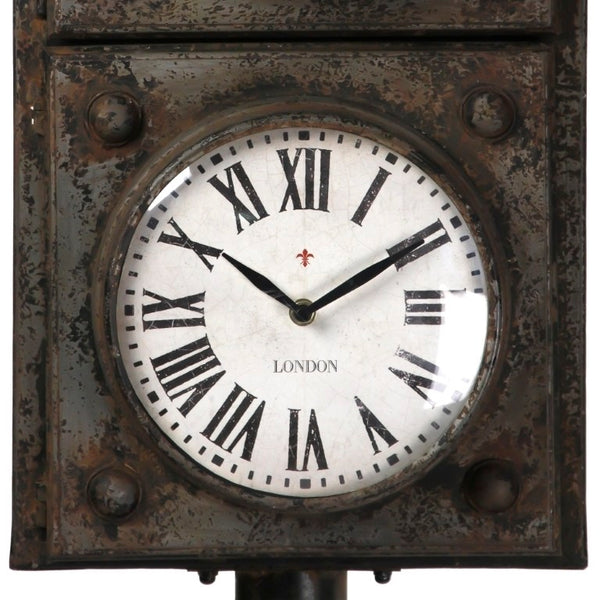 Zentique Iron Industrial Wall Clock with Matte Textured Finish, Minimalist Face and Durable Solid Iron Craftsmanship W14 x H74 x D14 PC028