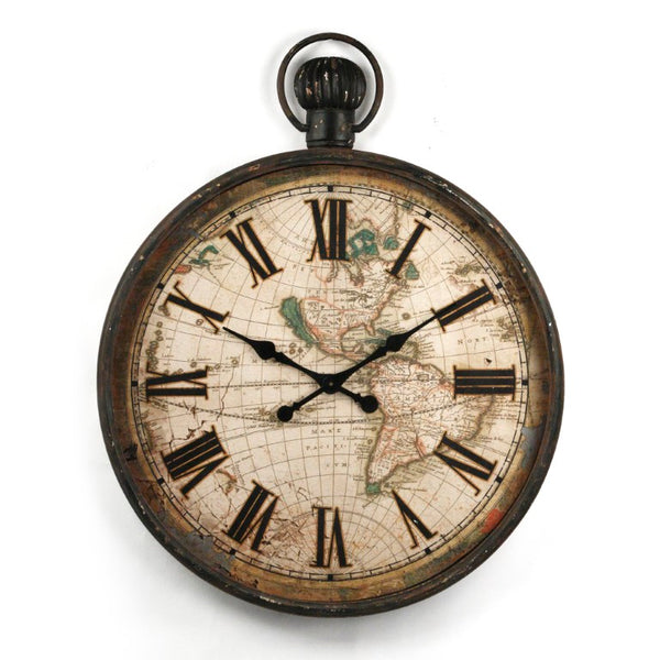 Zentique Iron Industrial Wall Clock with Matte Textured Finish, Minimalist Face and Durable Solid Iron Craftsmanship W30 x H37.5 x D3 PC029