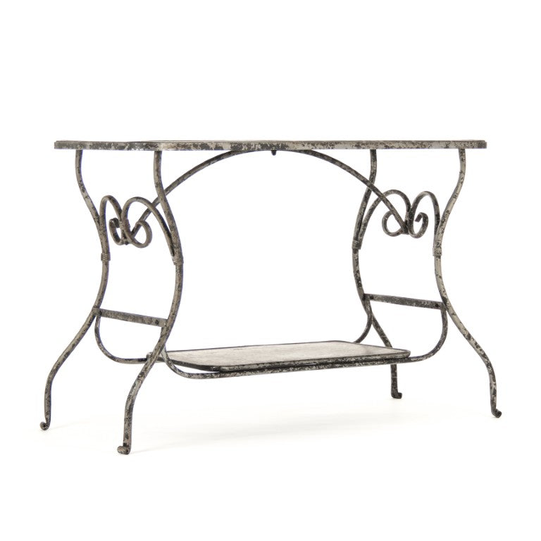 Zentique Iron Table Industrial Console — 43.5" W Slim Entryway Sofa Table, Powder-Coated Rust-Resistant Metal for Modern Loft Spaces PC034