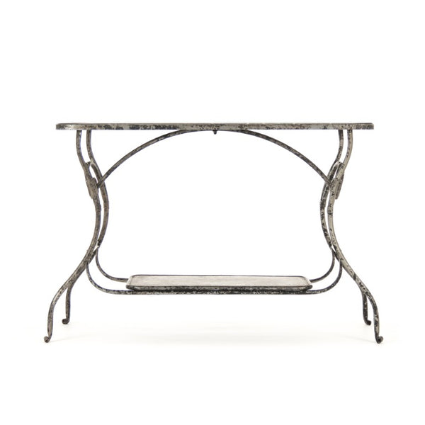 Zentique Iron Table Industrial Console — 43.5" W Slim Entryway Sofa Table, Powder-Coated Rust-Resistant Metal for Modern Loft Spaces PC034