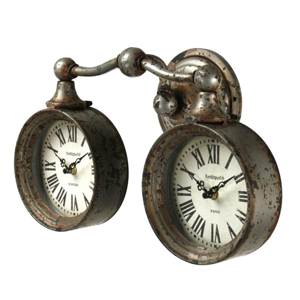 Zentique Iron Industrial Wall Clock with Matte Textured Finish, Minimalist Face and Durable Solid Iron Craftsmanship W15 x H9 x D6 PC035
