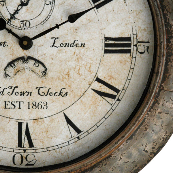 Iron Clock Rustic Zinc PC036 Zentique