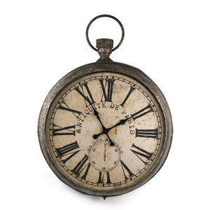 Iron Clock Rustic Zinc PC038 Zentique