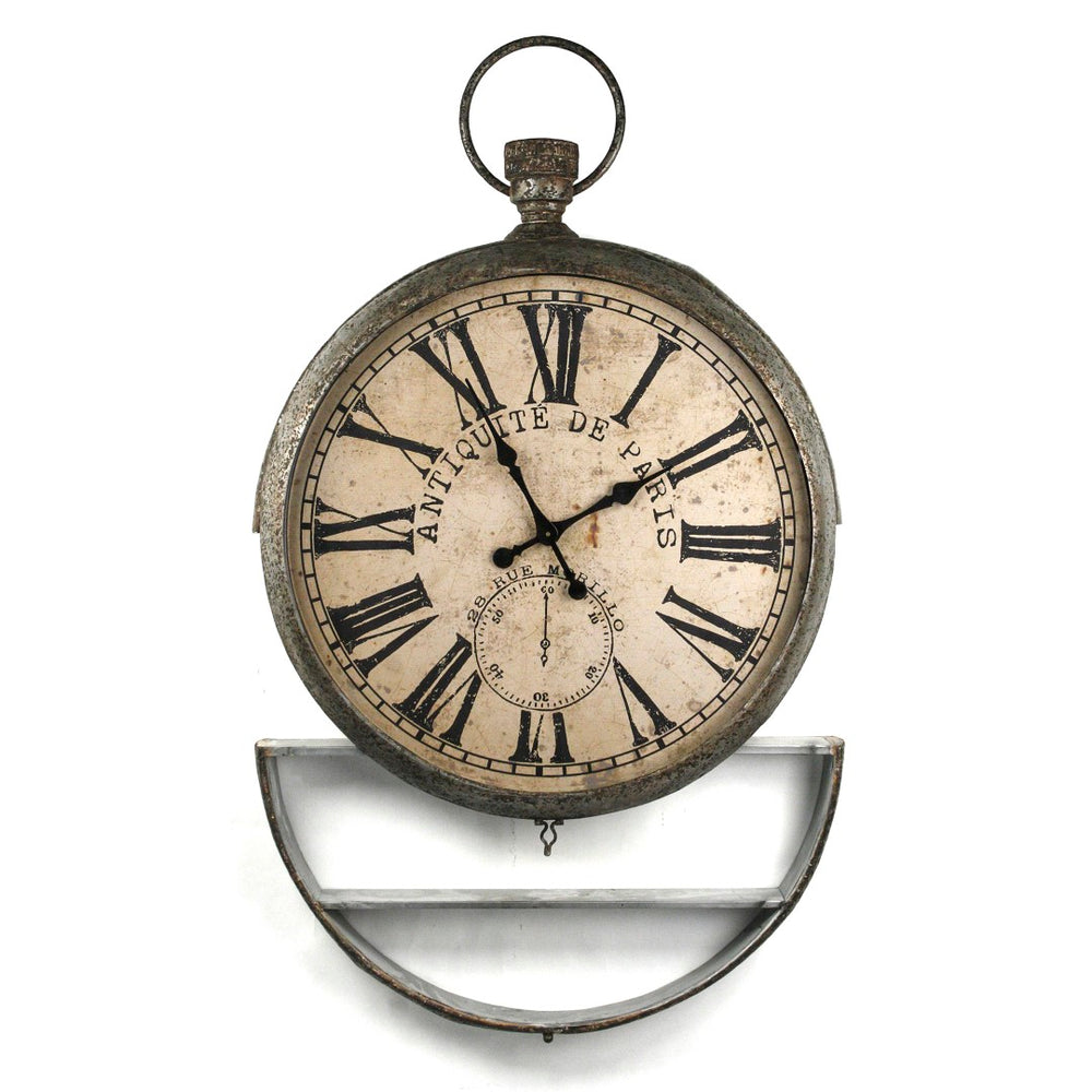 Iron Clock Rustic Zinc PC038 Zentique
