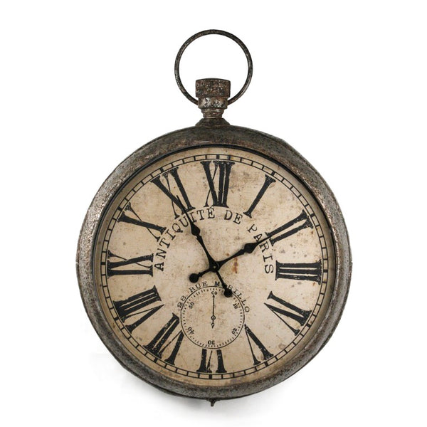Zentique Iron Industrial Wall Clock with Matte Textured Finish, Minimalist Face and Durable Solid Iron Craftsmanship W33 x H45 x D7.5 PC038