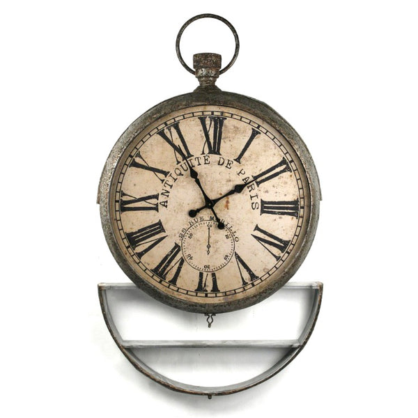 Zentique Iron Industrial Wall Clock with Matte Textured Finish, Minimalist Face and Durable Solid Iron Craftsmanship W33 x H45 x D7.5 PC038