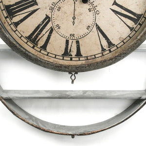 Zentique Iron Industrial Wall Clock with Matte Textured Finish, Minimalist Face and Durable Solid Iron Craftsmanship W33 x H45 x D7.5 PC038