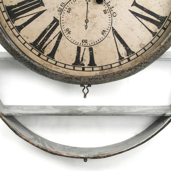 Zentique Iron Industrial Wall Clock with Matte Textured Finish, Minimalist Face and Durable Solid Iron Craftsmanship W33 x H45 x D7.5 PC038