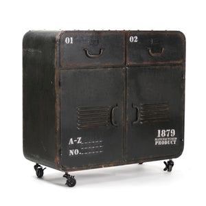 Zentique Anton Iron Cabinet — Compact W33 x H31.5 x D14, Durable Iron Storage with Minimalist Industrial Style, Versatile for Home PC039