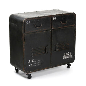 Zentique Anton Iron Cabinet — Compact W33 x H31.5 x D14, Durable Iron Storage with Minimalist Industrial Style, Versatile for Home PC039