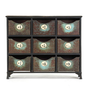 Zentique Iron Industrial Storage Cabinet — Slim 28.5"W x 23.5"H x 8"D Powder-Coated, Durable, Space-Saving Design PC042