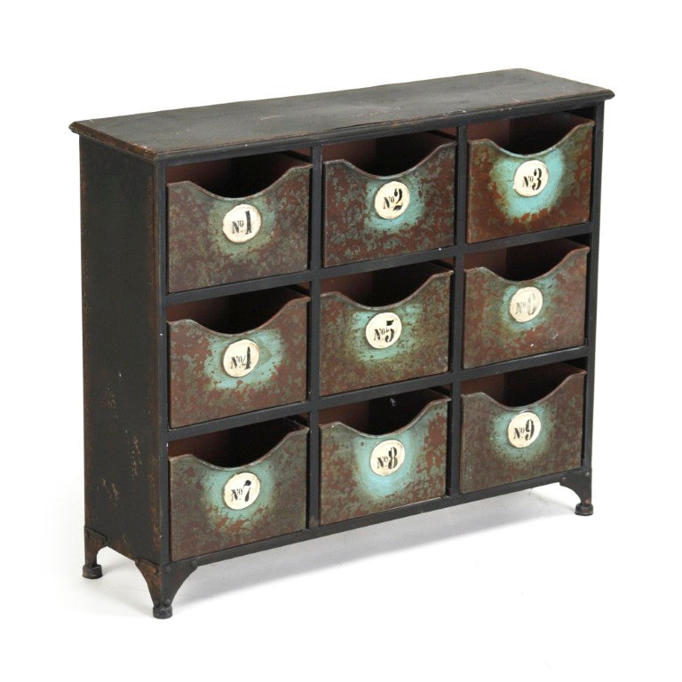 Zentique Iron Industrial Storage Cabinet — Slim 28.5"W x 23.5"H x 8"D Powder-Coated, Durable, Space-Saving Design PC042