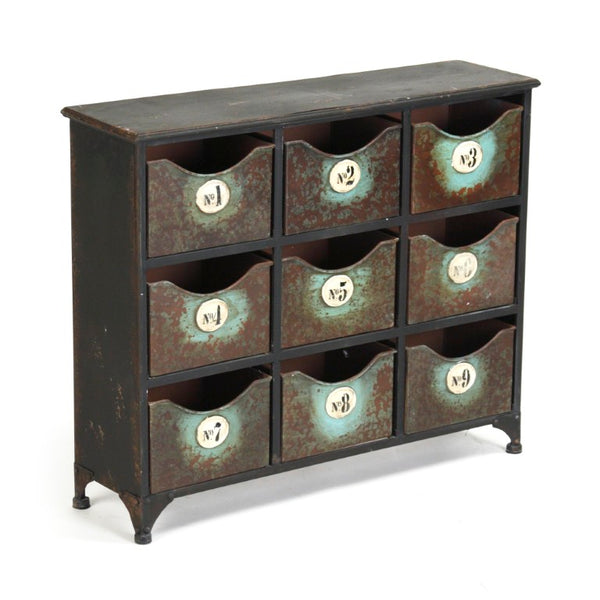 Zentique Iron Industrial Storage Cabinet — Slim 28.5"W x 23.5"H x 8"D Powder-Coated, Durable, Space-Saving Design PC042