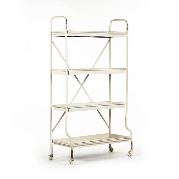 Zentique Diego Industrial Metal Rack with Open Shelves, Compact 32.5x59x15in Vertical Storage for Entryway, Office, Living Room PC047