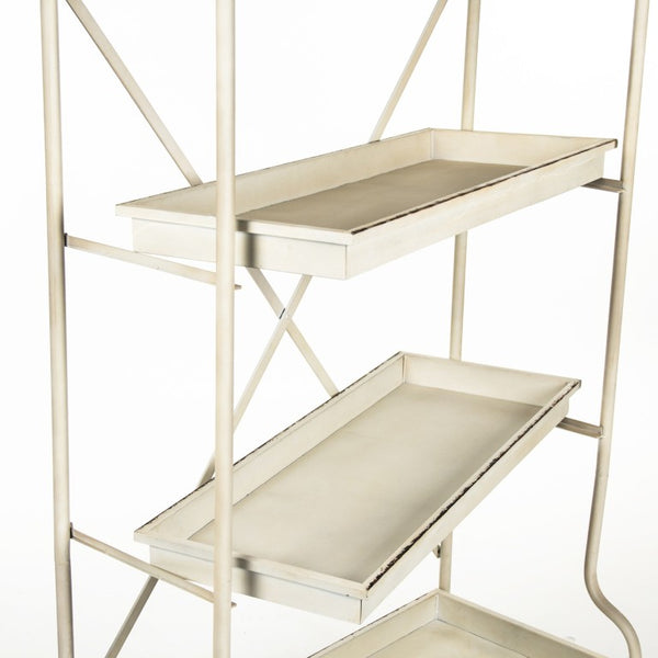 Zentique Diego Industrial Metal Rack with Open Shelves, Compact 32.5x59x15in Vertical Storage for Entryway, Office, Living Room PC047