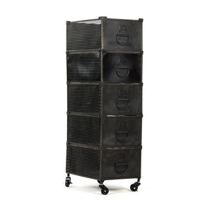 Zentique Jaim Slim Metal Storage Rack — 4-Tier Powder-Coated Iron Shelves for Narrow Spaces, Durable & Stylish PC049