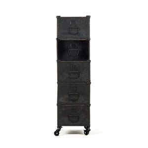 Zentique Jaim Slim Metal Storage Rack — 4-Tier Powder-Coated Iron Shelves for Narrow Spaces, Durable & Stylish PC049