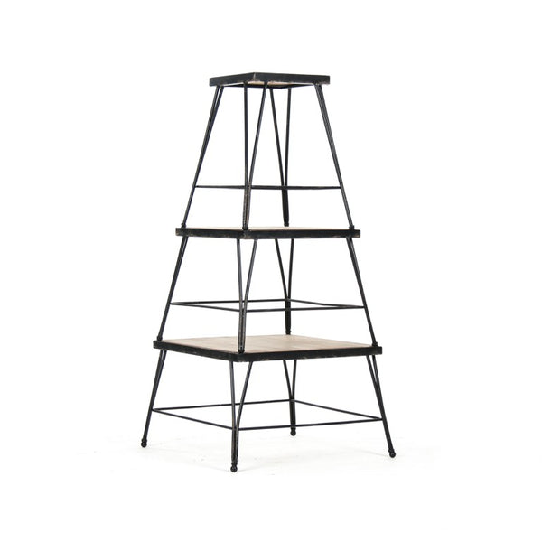 Zentique Marco Industrial Wall Shelves Set of 3 – Iron Frame with Solid Wood Boards, Compact W20.5 x H46 D20.25 PC050