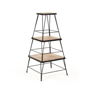 Zentique Marco Industrial Wall Shelves Set of 3 – Iron Frame with Solid Wood Boards, Compact W20.5 x H46 D20.25 PC050
