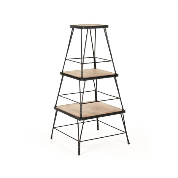 Zentique Marco Industrial Wall Shelves Set of 3 – Iron Frame with Solid Wood Boards, Compact W20.5 x H46 D20.25 PC050