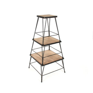 Zentique Marco Industrial Wall Shelves Set of 3 – Iron Frame with Solid Wood Boards, Compact W20.5 x H46 D20.25 PC050
