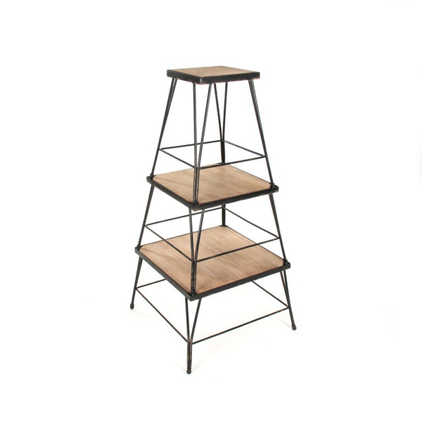 Zentique Marco Industrial Wall Shelves Set of 3 – Iron Frame with Solid Wood Boards, Compact W20.5 x H46 D20.25 PC050