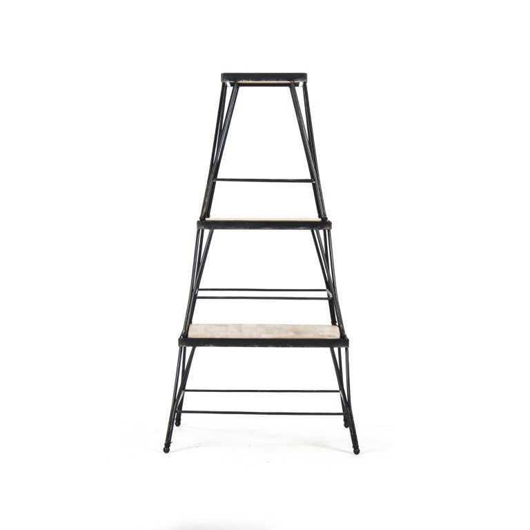 Zentique Marco Industrial Wall Shelves Set of 3 – Iron Frame with Solid Wood Boards, Compact W20.5 x H46 D20.25 PC050