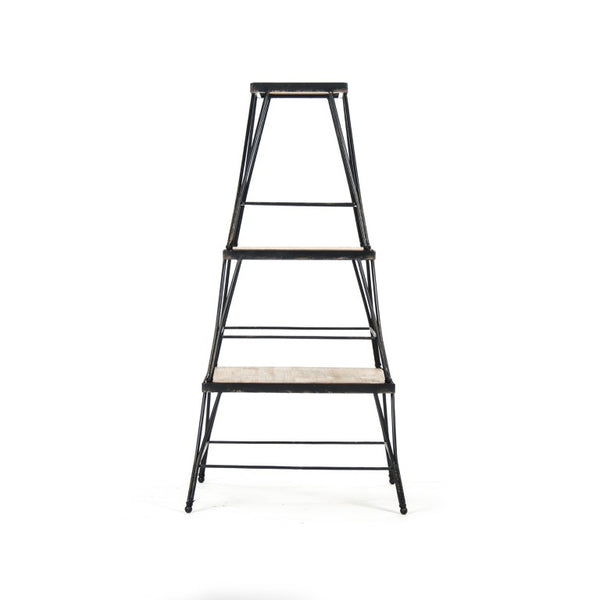Zentique Marco Industrial Wall Shelves Set of 3 – Iron Frame with Solid Wood Boards, Compact W20.5 x H46 D20.25 PC050