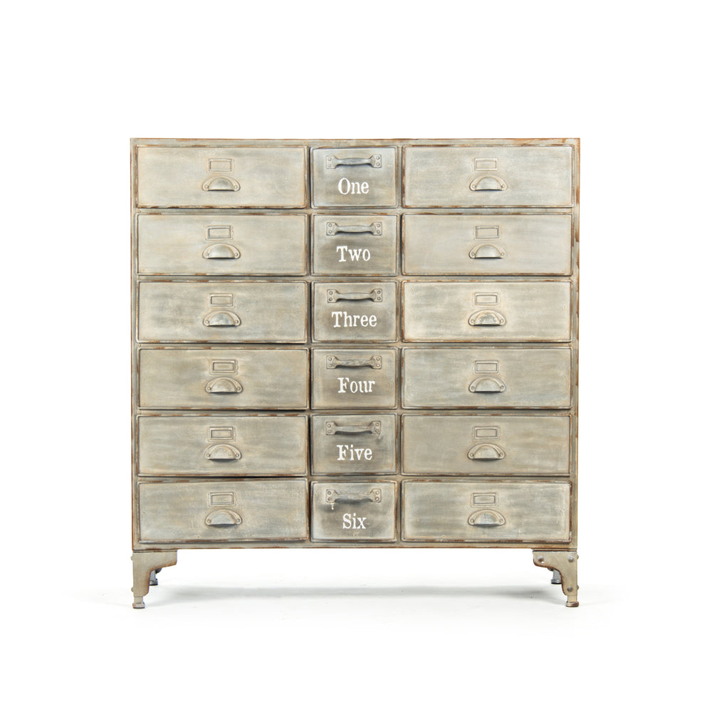 Oscar Drawer Cabinet Antique Grey Wash PC051 Zentique