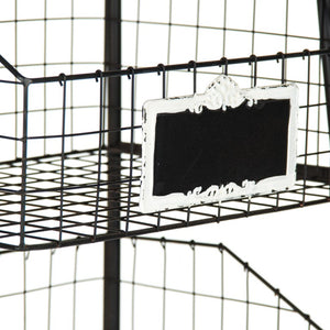 Zentique Rafael Vertical Basket Rack with 3 Removable Woven Baskets, Powder-Coated Iron Frame, Space-Saving Style PC052