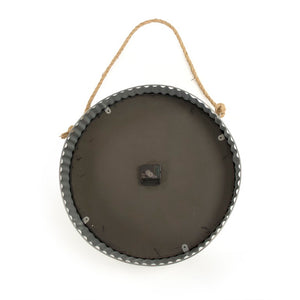 Zentique Bale Rustic-Industrial Wall Clock with Hemp Accents — 19x30in Metal Farmhouse Timepiece for Living Room Decor PC055