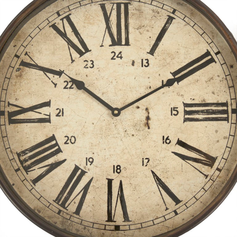 Zentique Bale Rustic-Industrial Wall Clock with Hemp Accents — 19x30in Metal Farmhouse Timepiece for Living Room Decor PC055