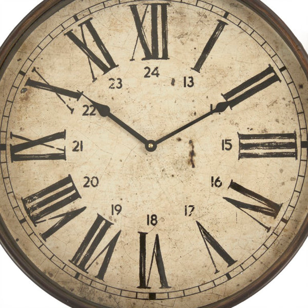 Zentique Bale Rustic-Industrial Wall Clock with Hemp Accents — 19x30in Metal Farmhouse Timepiece for Living Room Decor PC055
