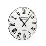 Corvin Wall Clock Distressed White with Black Numbers PC057 Zentique