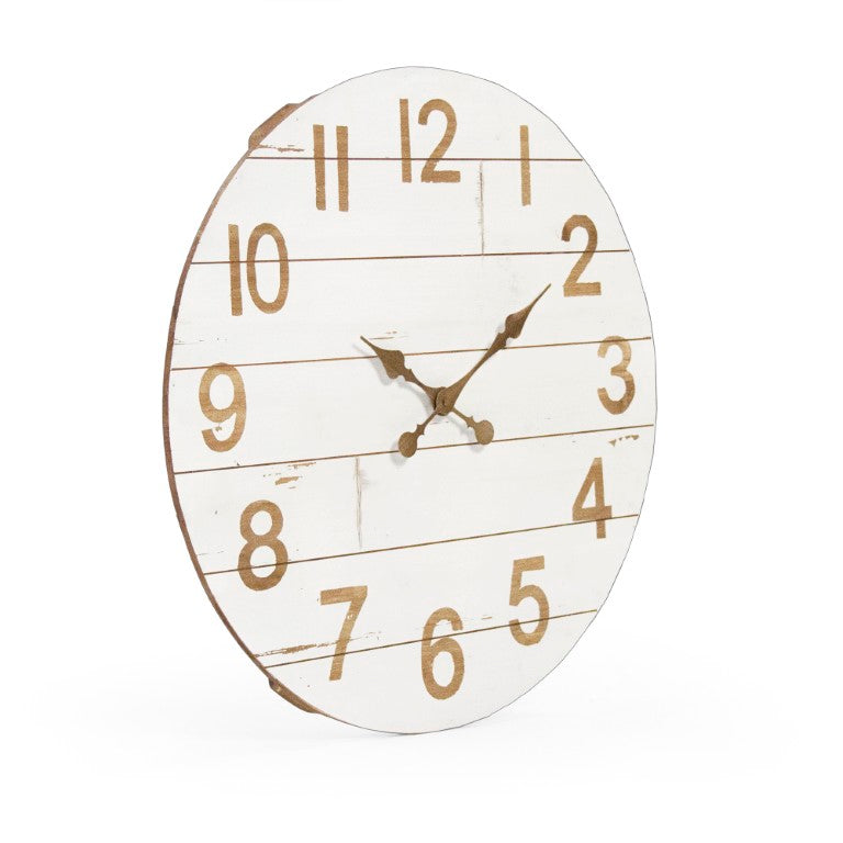 Zentique Cheval Solid Fir Wall Clock — Rustic Equestrian Design, Slim 24" Round Profile for Elegant Décor PC058