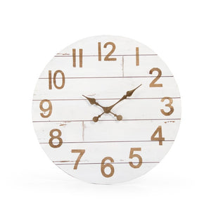 Zentique Cheval Solid Fir Wall Clock — Rustic Equestrian Design, Slim 24" Round Profile for Elegant Décor PC058
