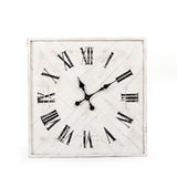 Corbett Wall Clock Distressed White with Black Numbers PC059 Zentique